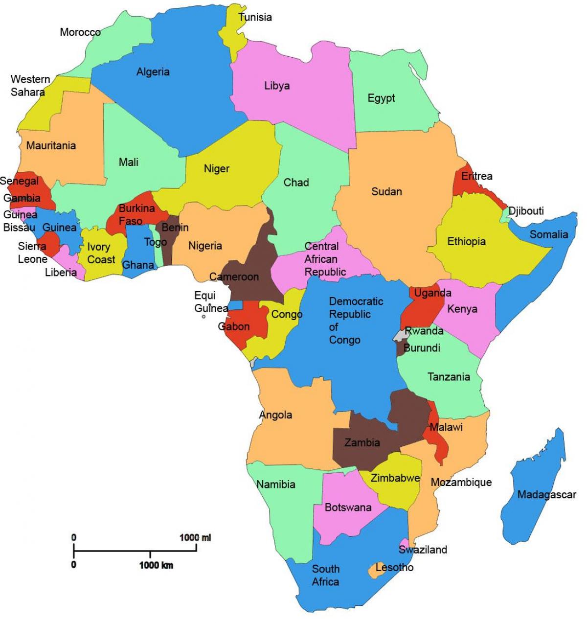 মানচিত্র, আফ্রিকার দেশ তানজানিয়া