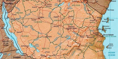 তানজানিয়া ভৌগলিক মানচিত্র